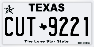 TX license plate CUT9221