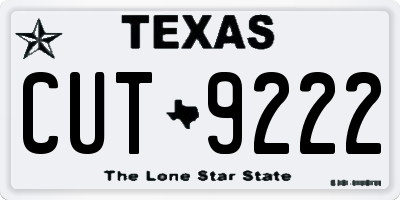 TX license plate CUT9222