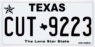 TX license plate CUT9223