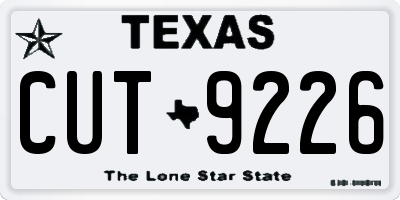 TX license plate CUT9226