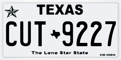 TX license plate CUT9227