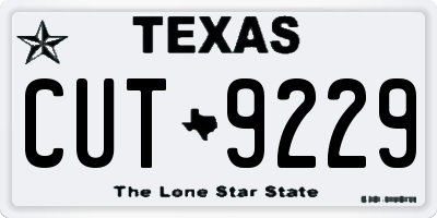 TX license plate CUT9229