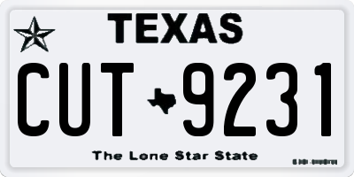 TX license plate CUT9231