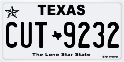 TX license plate CUT9232