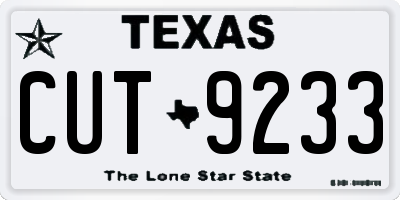 TX license plate CUT9233