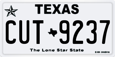 TX license plate CUT9237