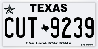 TX license plate CUT9239