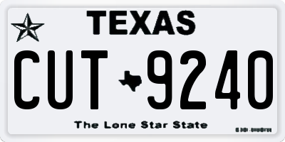 TX license plate CUT9240