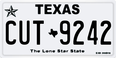 TX license plate CUT9242