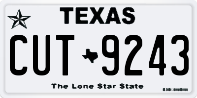 TX license plate CUT9243