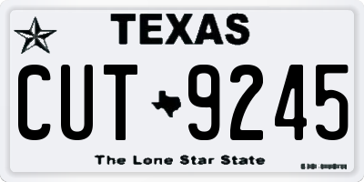 TX license plate CUT9245