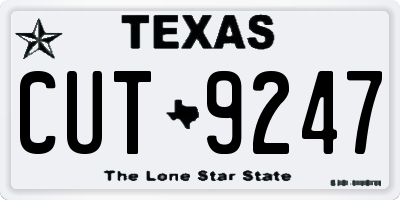 TX license plate CUT9247