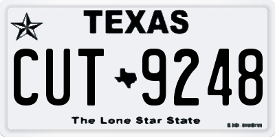 TX license plate CUT9248
