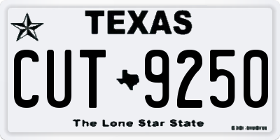 TX license plate CUT9250