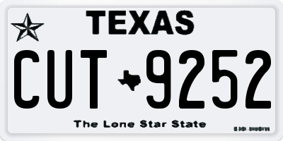 TX license plate CUT9252
