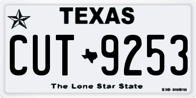 TX license plate CUT9253