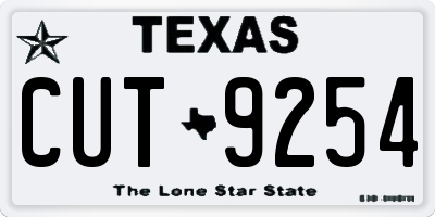 TX license plate CUT9254