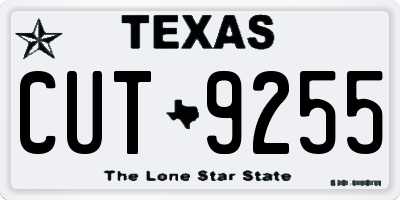 TX license plate CUT9255