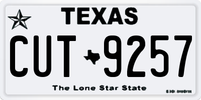 TX license plate CUT9257