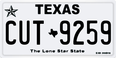 TX license plate CUT9259