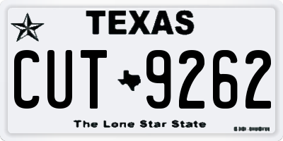 TX license plate CUT9262