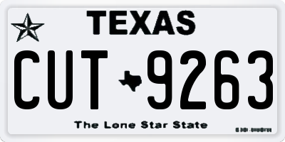 TX license plate CUT9263