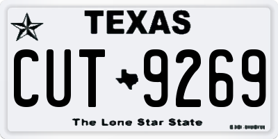 TX license plate CUT9269