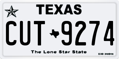 TX license plate CUT9274