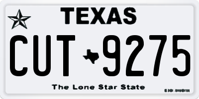 TX license plate CUT9275