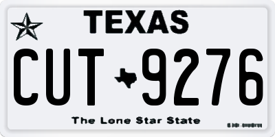 TX license plate CUT9276