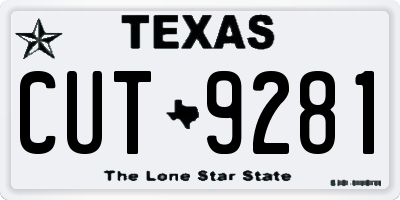 TX license plate CUT9281