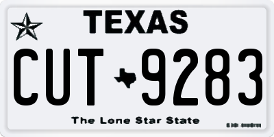 TX license plate CUT9283