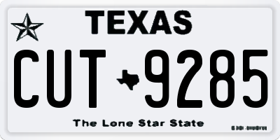 TX license plate CUT9285