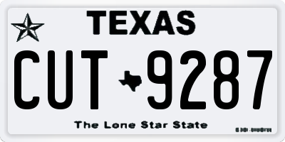TX license plate CUT9287