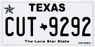 TX license plate CUT9292