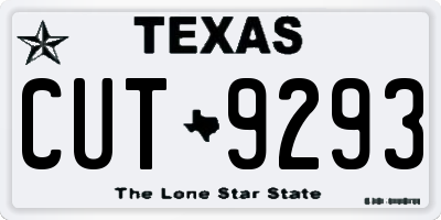 TX license plate CUT9293