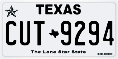 TX license plate CUT9294