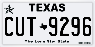 TX license plate CUT9296