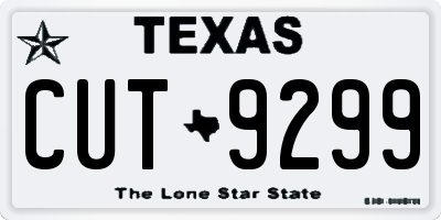 TX license plate CUT9299