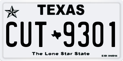 TX license plate CUT9301