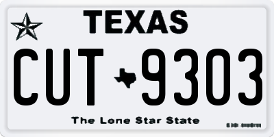 TX license plate CUT9303