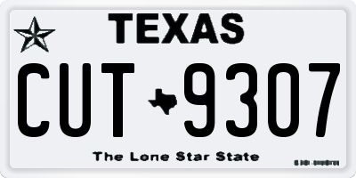 TX license plate CUT9307