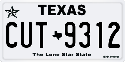 TX license plate CUT9312