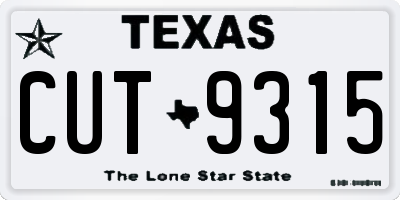 TX license plate CUT9315