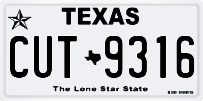 TX license plate CUT9316