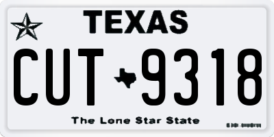 TX license plate CUT9318