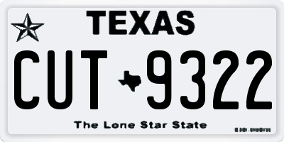 TX license plate CUT9322