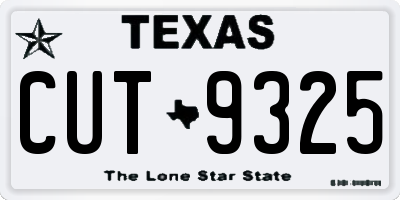 TX license plate CUT9325