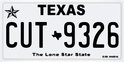 TX license plate CUT9326