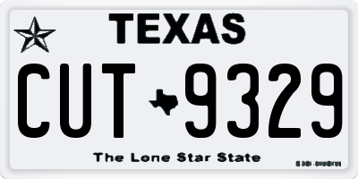 TX license plate CUT9329